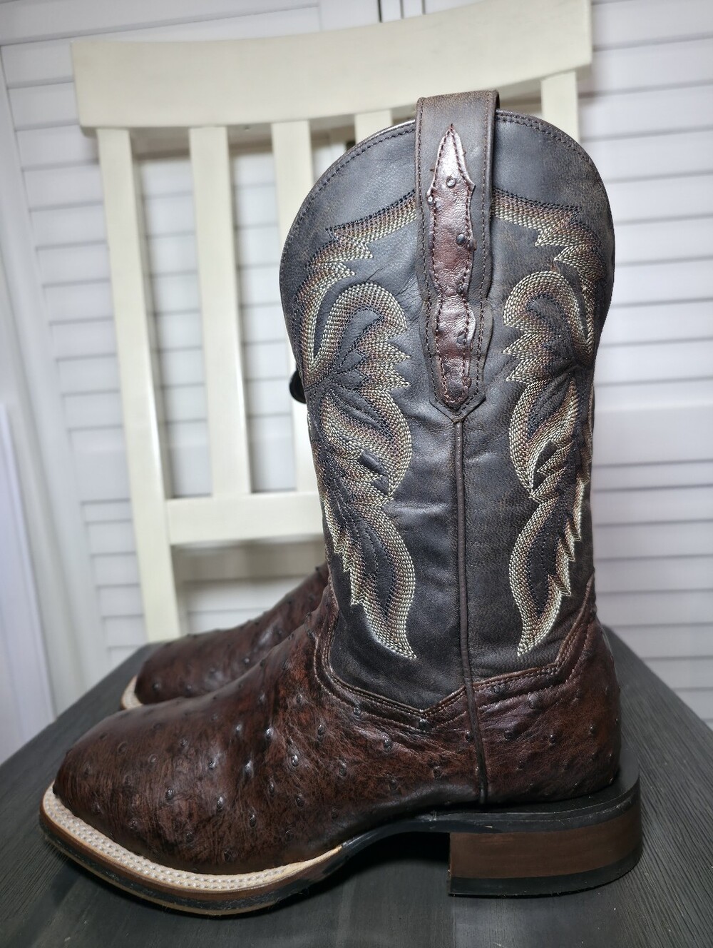 Dan Post Alamosa Ostrich Cowboy Certified Boots DP3875 Men's Size 7.5 D